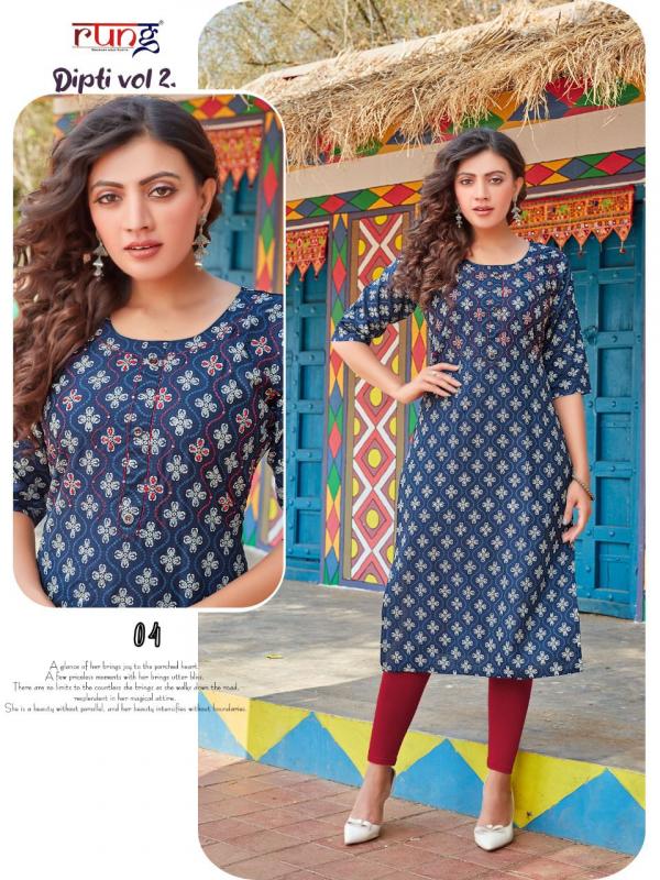 Rung Dipti 2 Heavy Slub Casual Wear Printed Kurti Collection